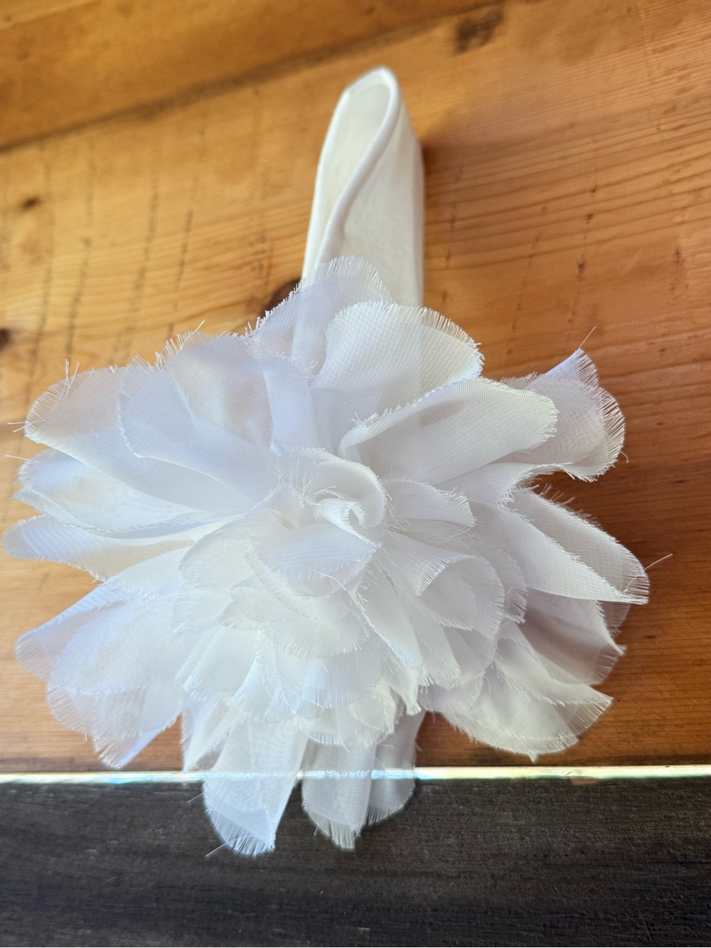 White Floral Headband baby/toddler